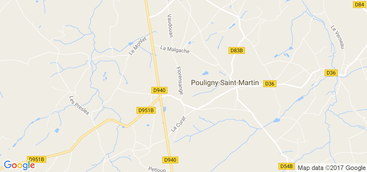 map de la ville de Pouligny-Saint-Martin