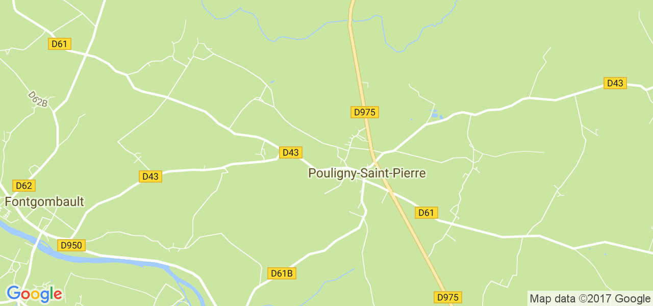 map de la ville de Pouligny-Saint-Pierre