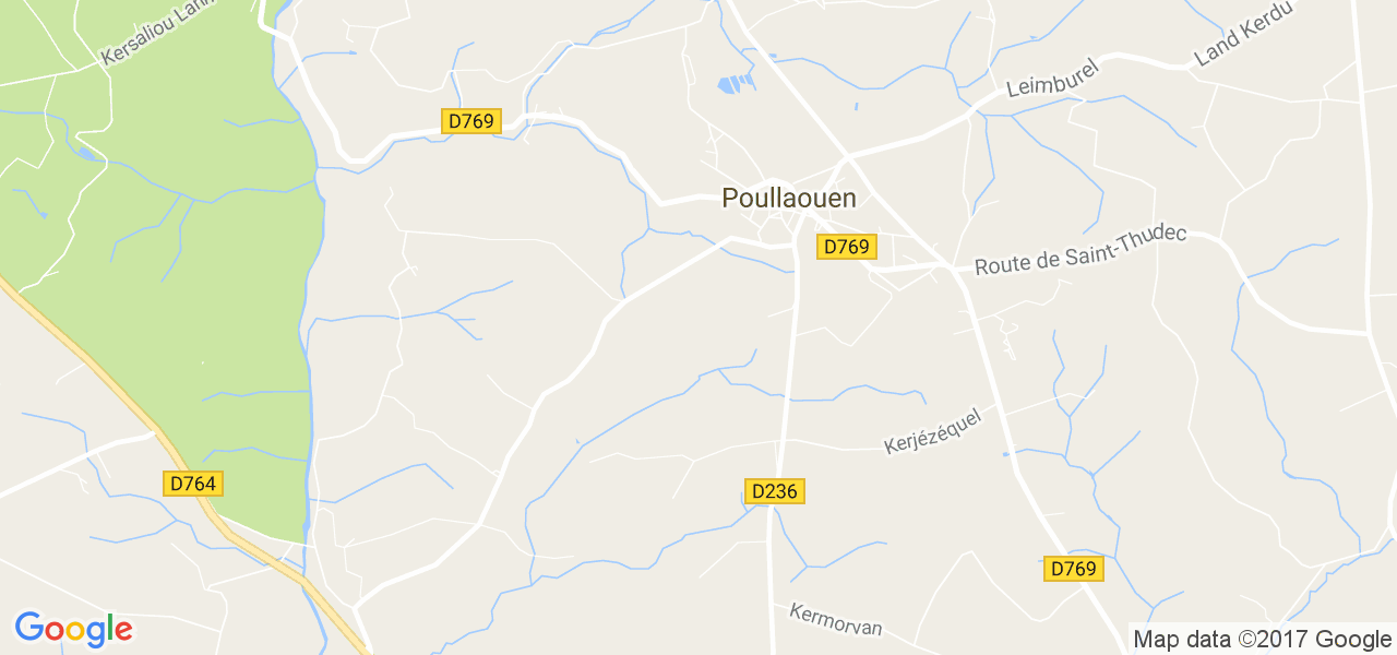 map de la ville de Poullaouen