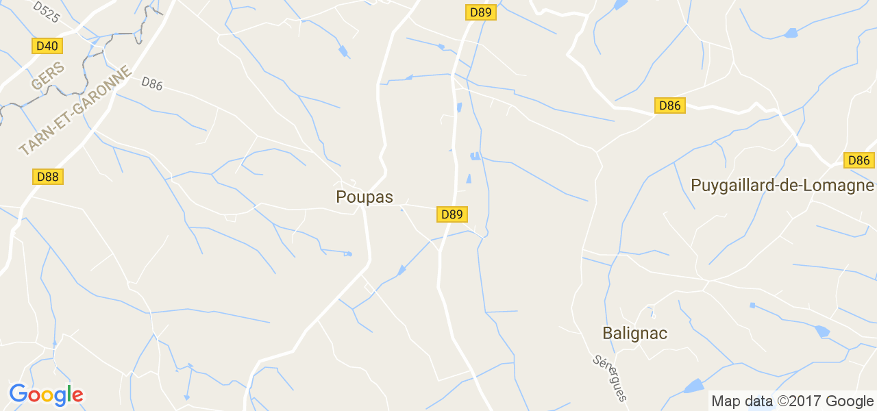 map de la ville de Poupas