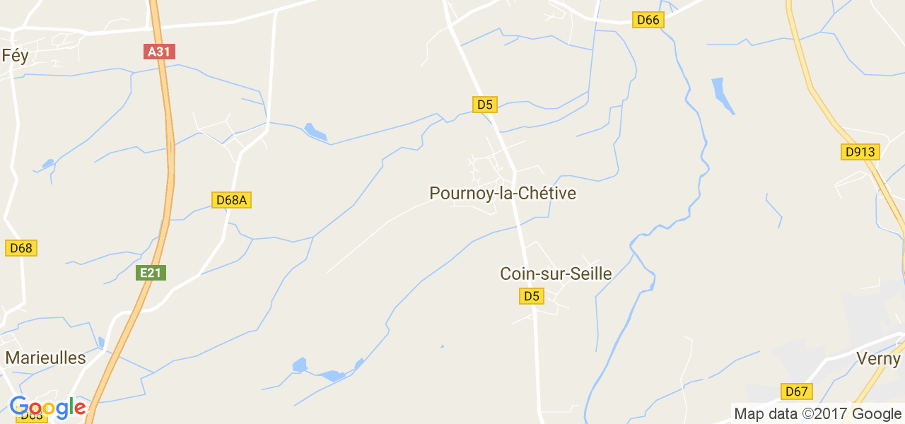 map de la ville de Pournoy-la-Chétive