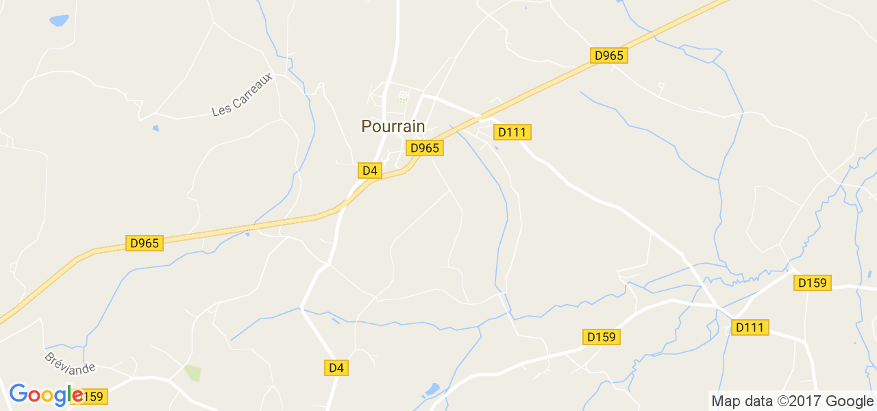 map de la ville de Pourrain