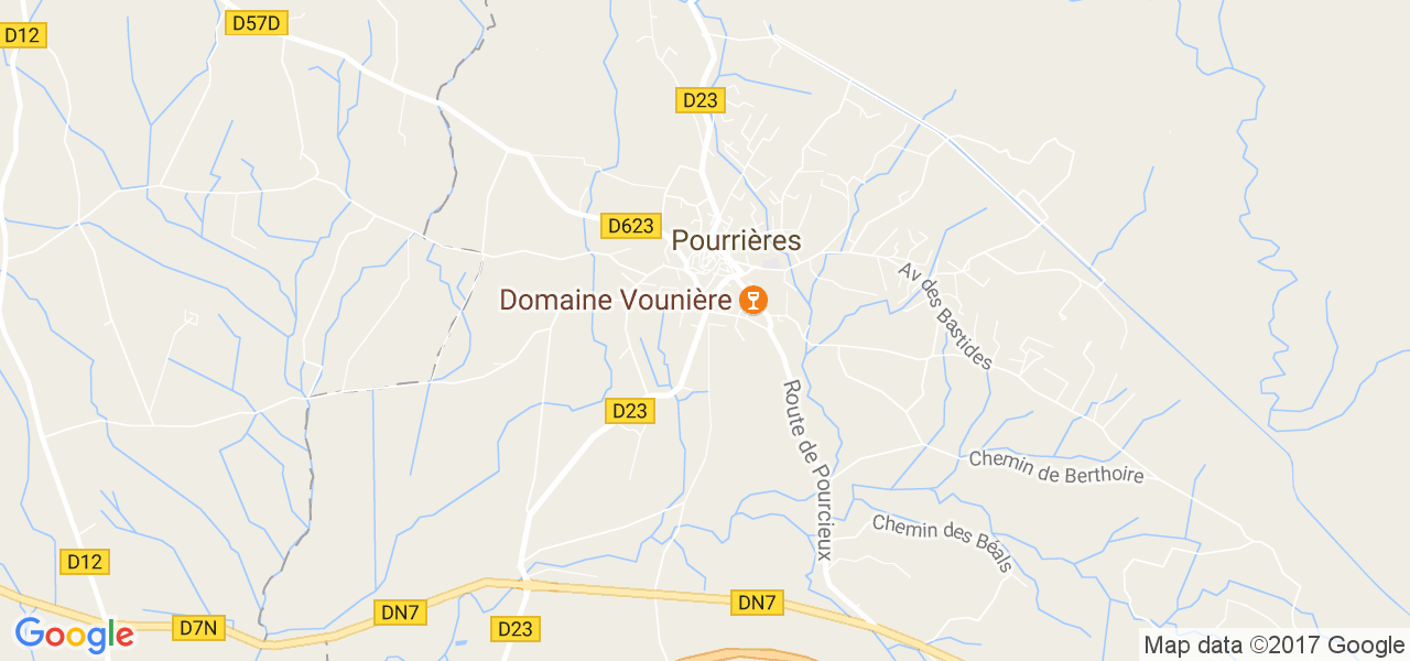map de la ville de Pourrières