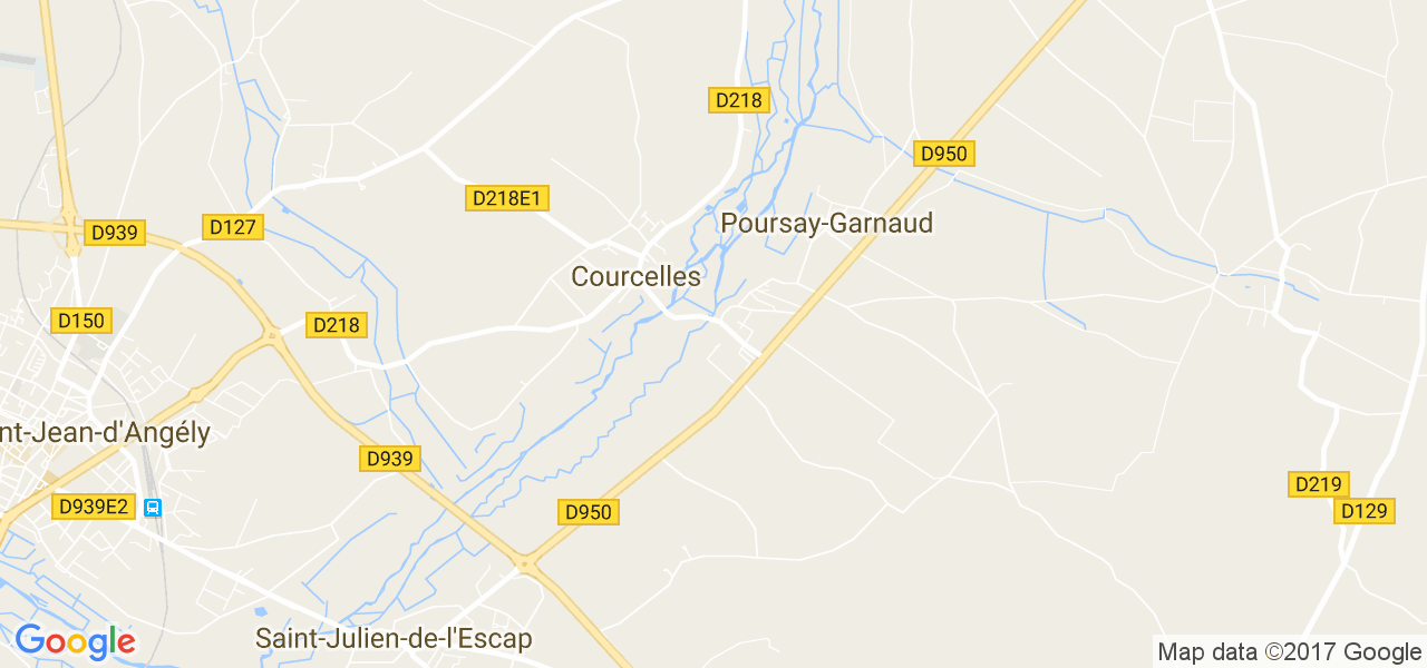 map de la ville de Poursay-Garnaud