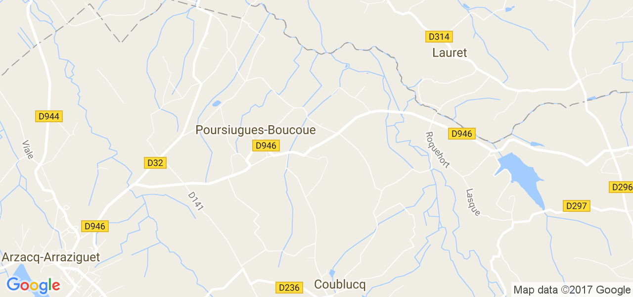 map de la ville de Poursiugues-Boucoue