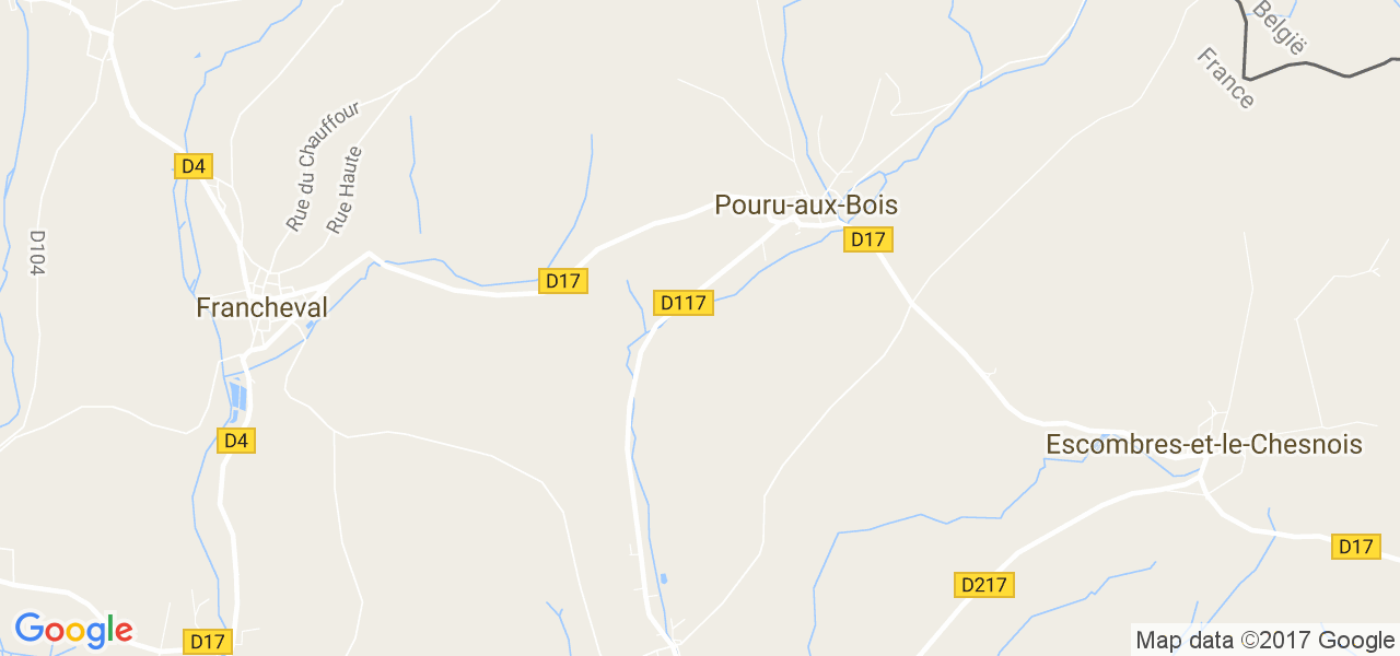 map de la ville de Pouru-aux-Bois