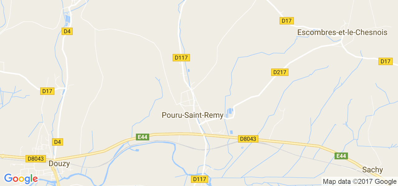 map de la ville de Pouru-Saint-Remy