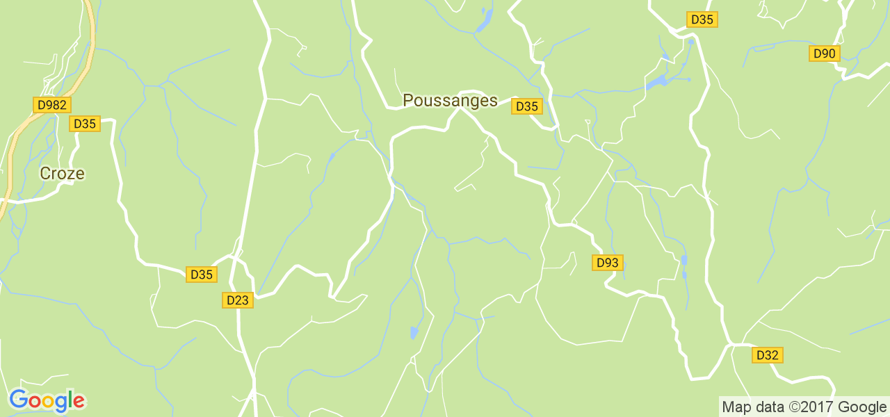 map de la ville de Poussanges