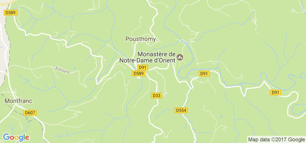 map de la ville de Pousthomy