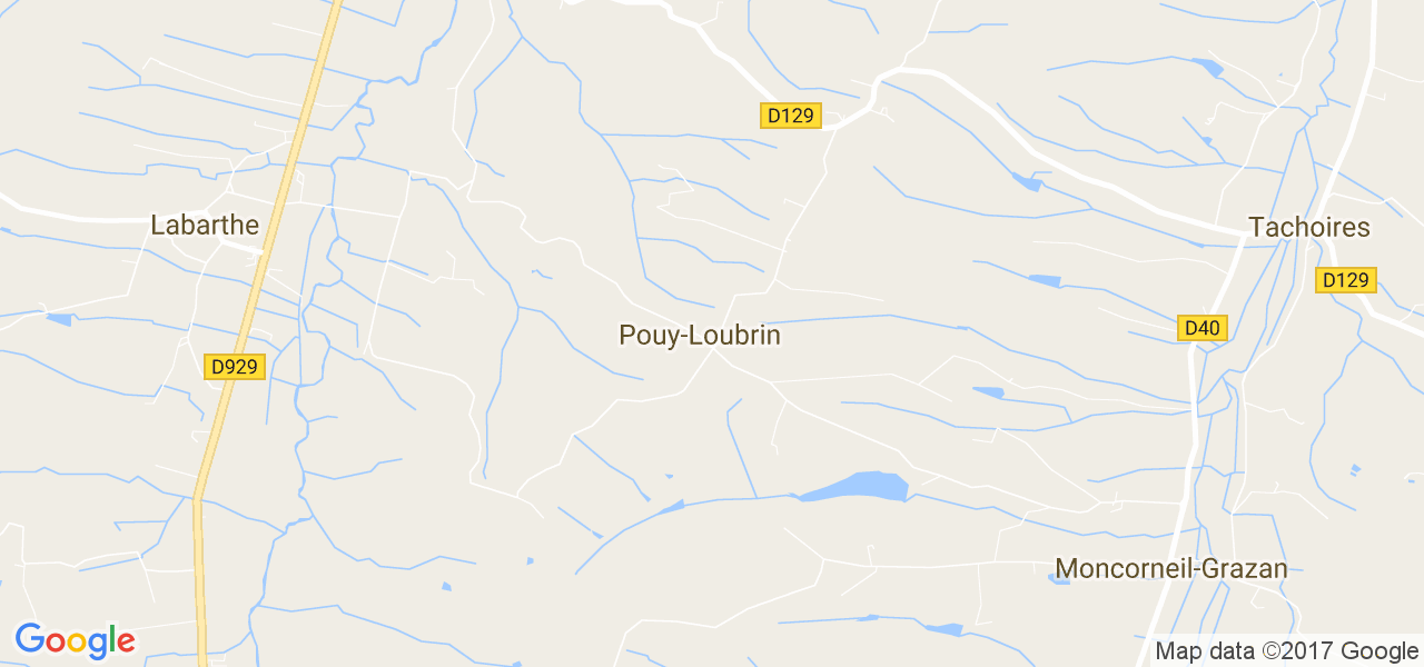 map de la ville de Pouy-Loubrin