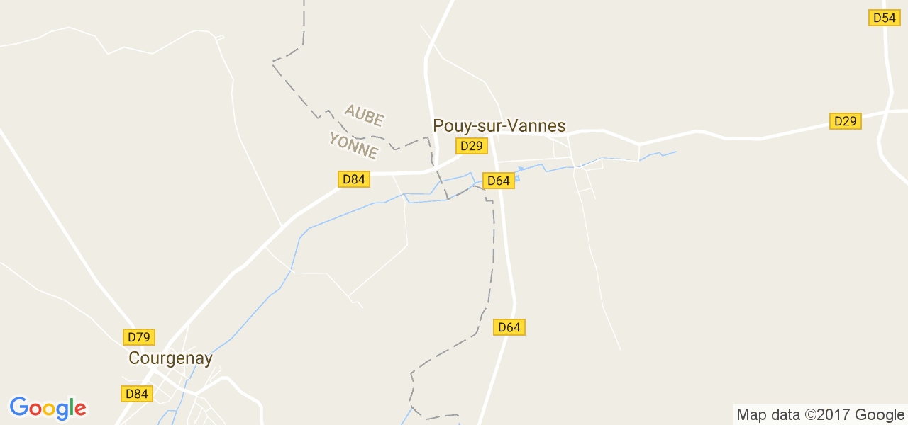 map de la ville de Pouy-sur-Vannes