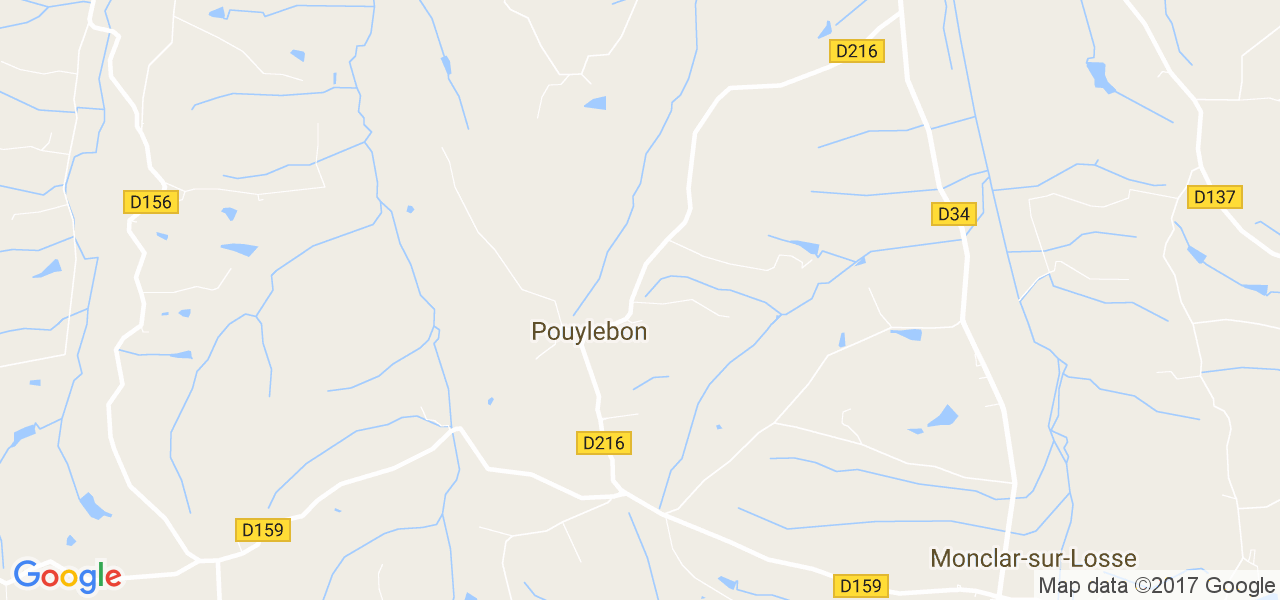 map de la ville de Pouylebon