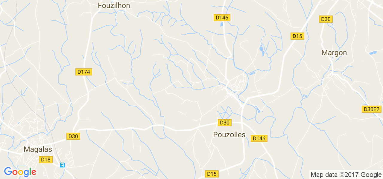 map de la ville de Pouzolles