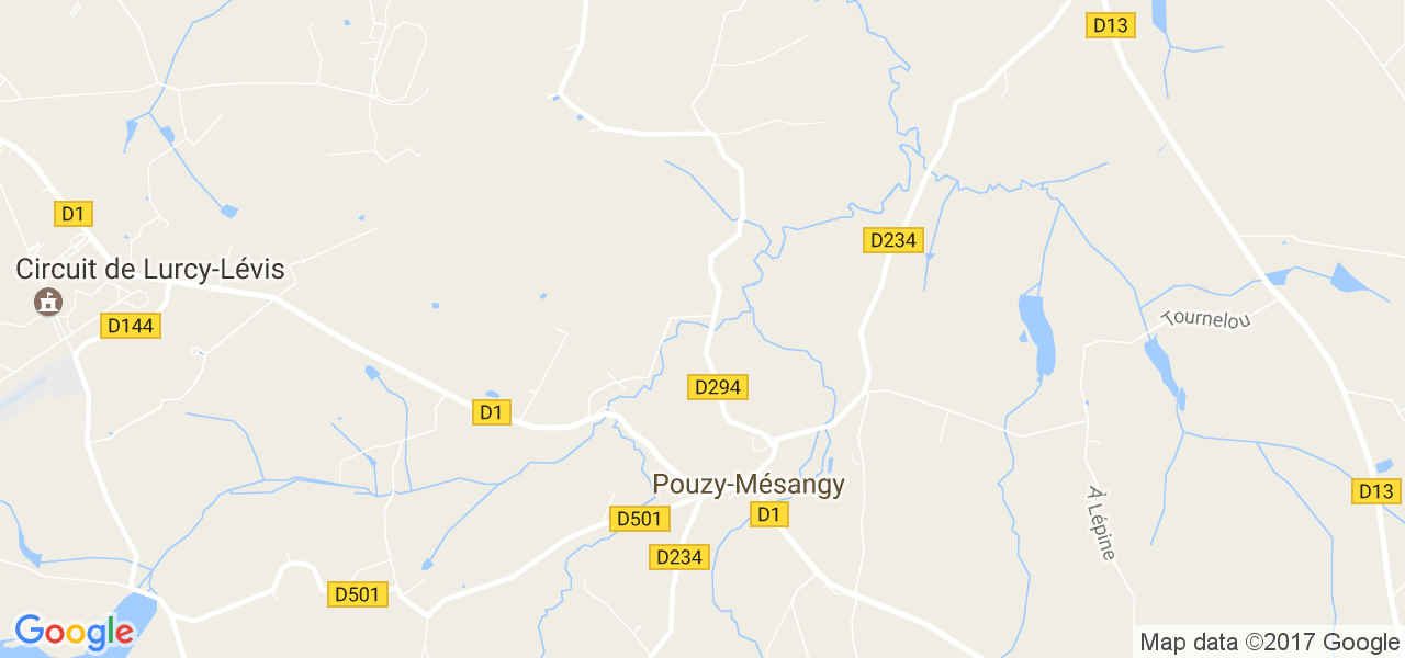 map de la ville de Pouzy-Mésangy