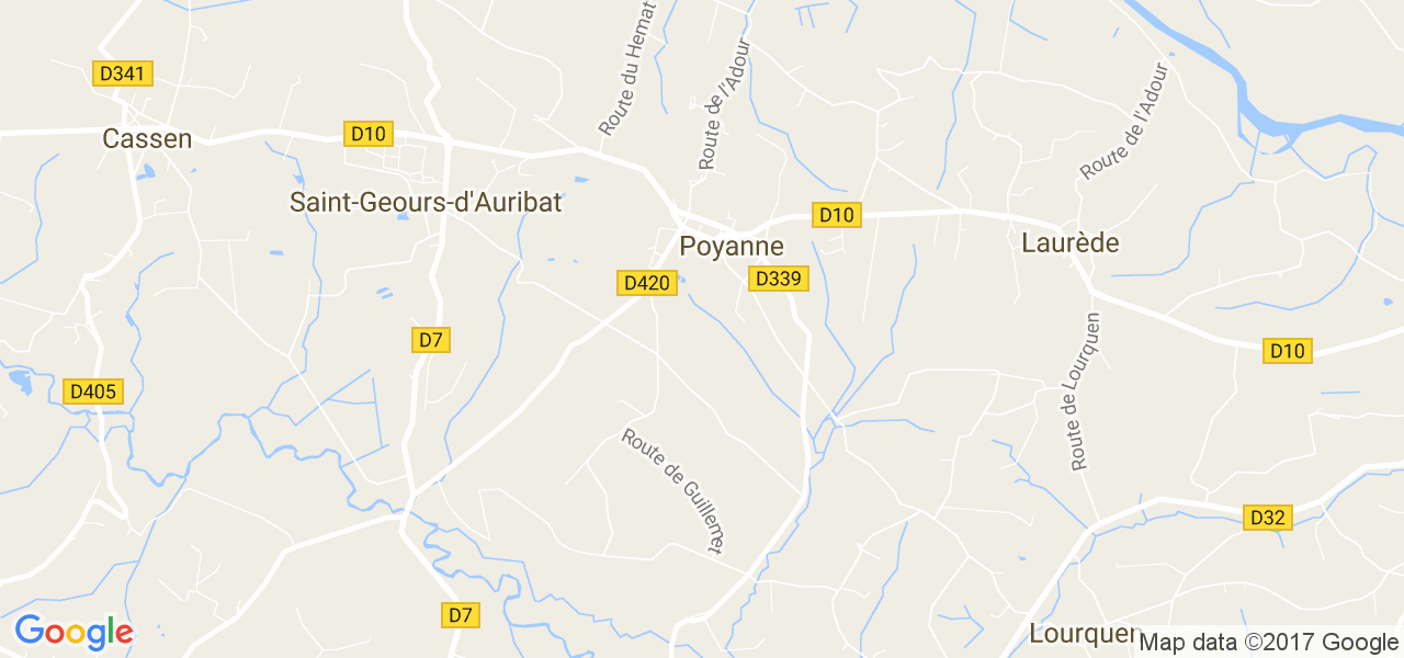 map de la ville de Poyanne