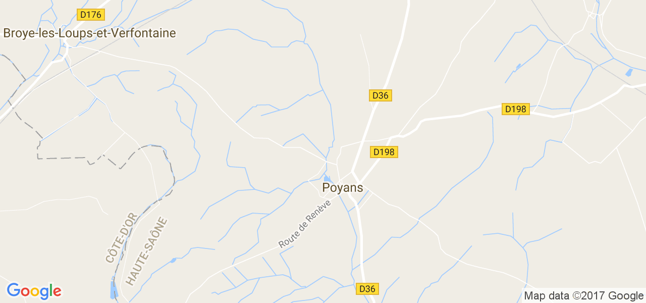 map de la ville de Poyans