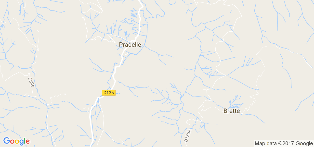 map de la ville de Pradelle