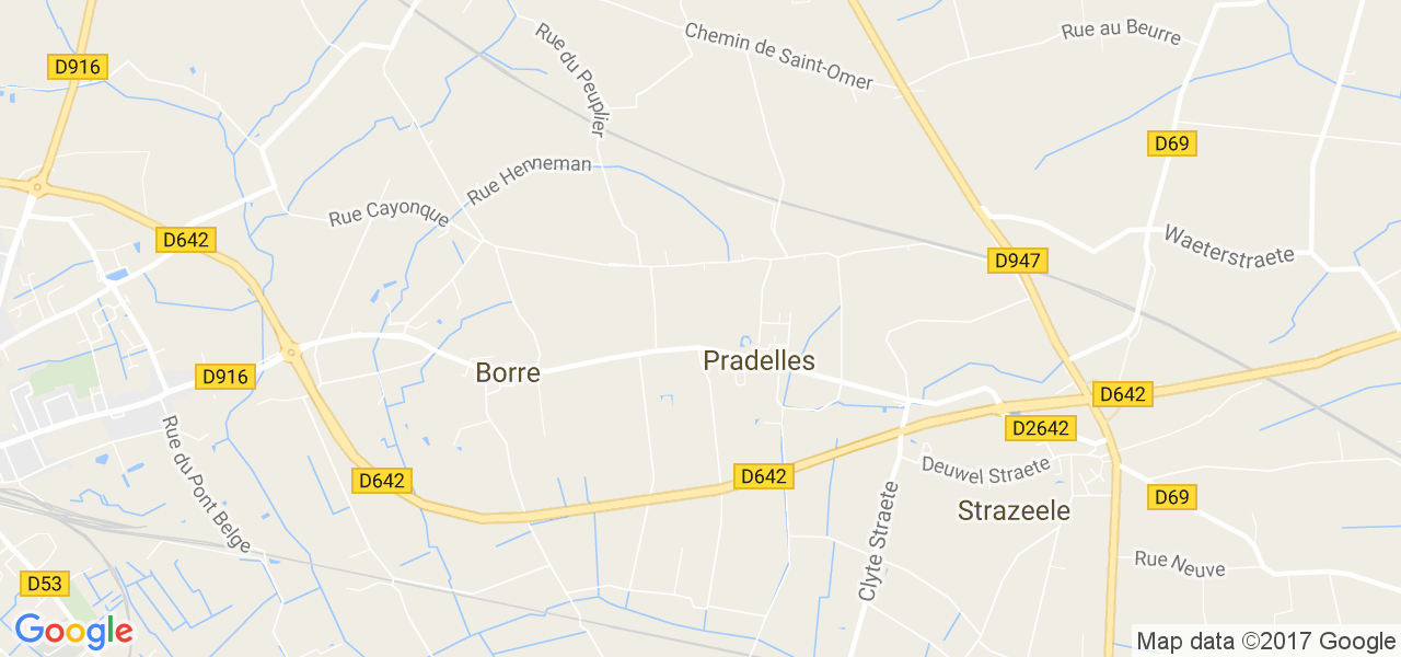 map de la ville de Pradelles