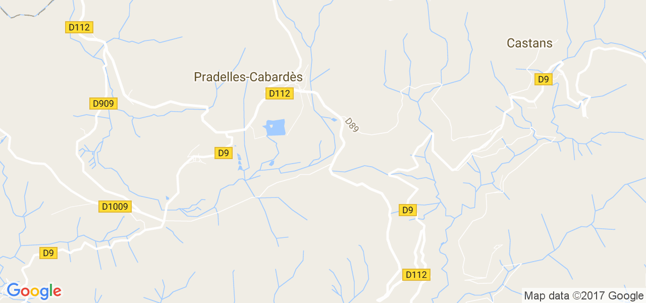 map de la ville de Pradelles-Cabardès