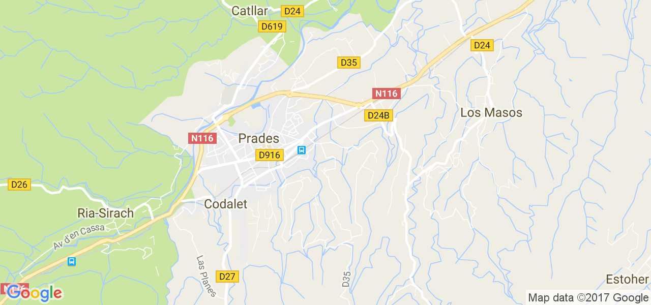 map de la ville de Prades