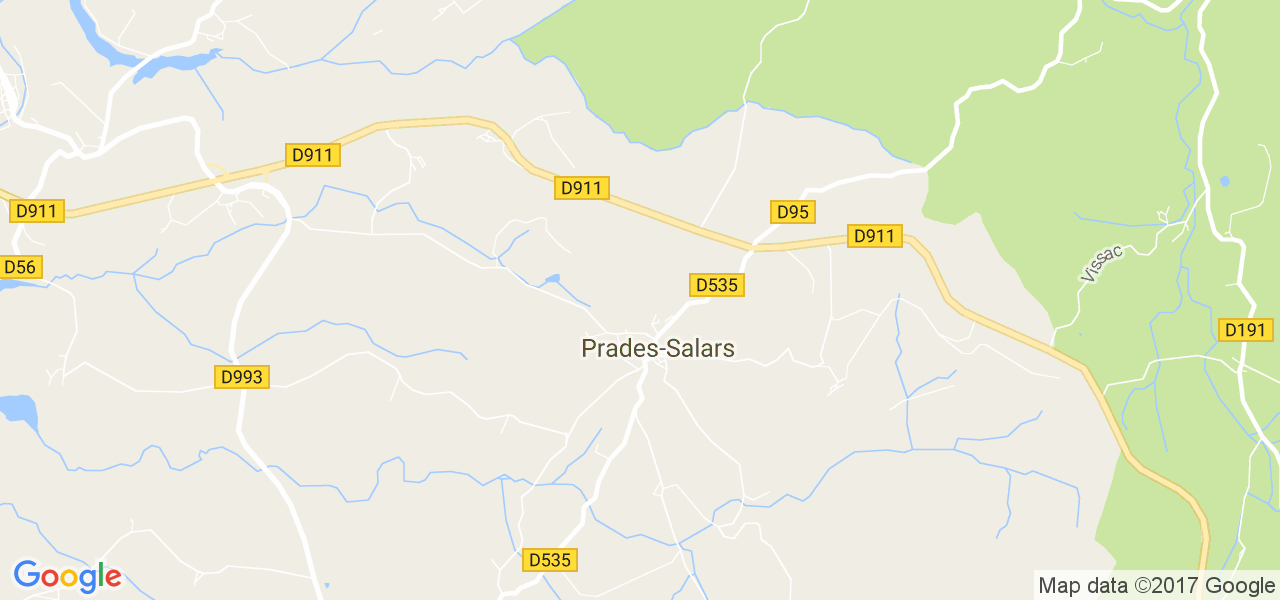 map de la ville de Prades-Salars