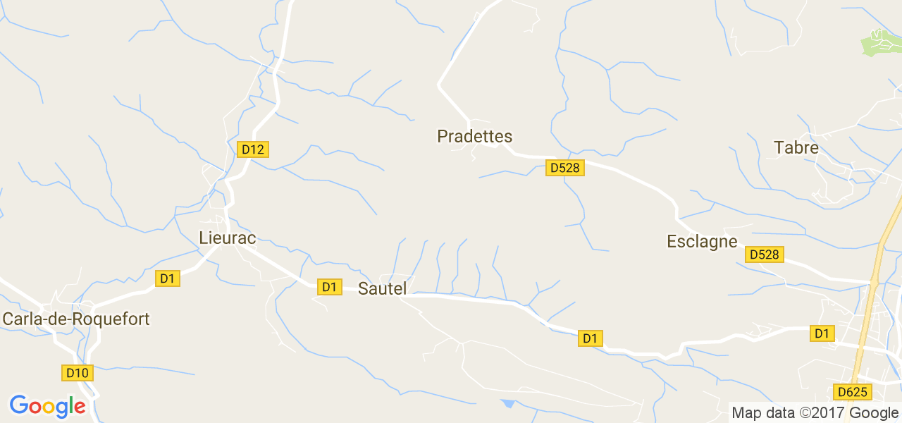 map de la ville de Pradettes