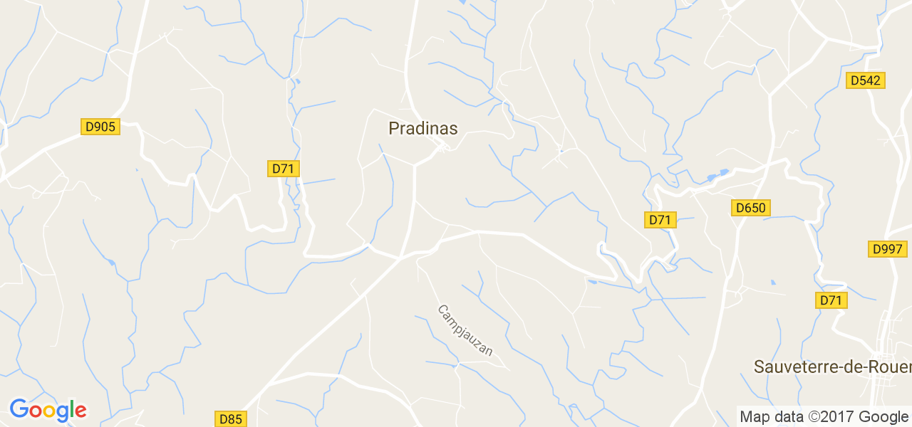 map de la ville de Pradinas