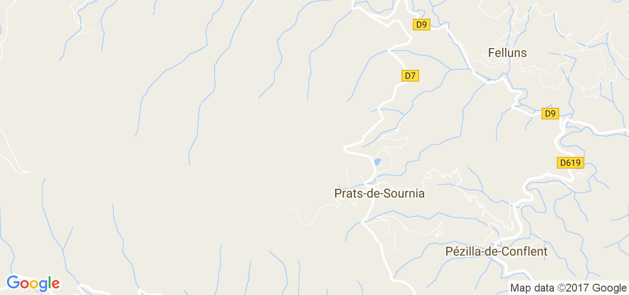 map de la ville de Prats-de-Sournia