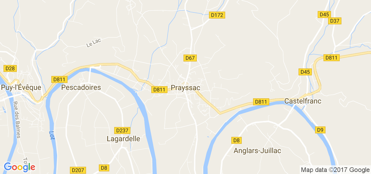 map de la ville de Prayssac