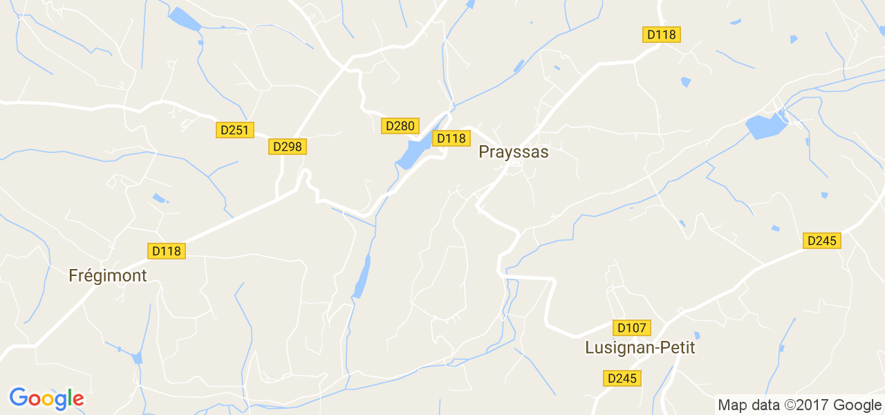 map de la ville de Prayssas