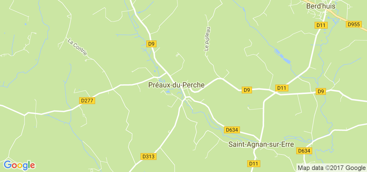 map de la ville de Préaux-du-Perche