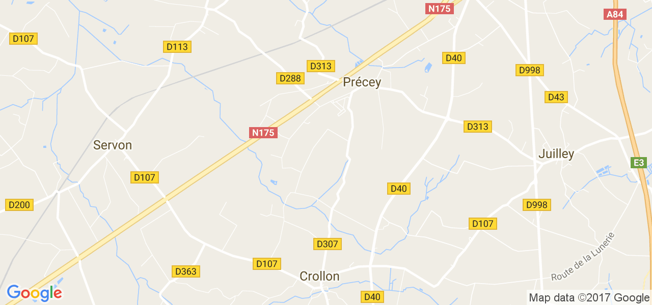 map de la ville de Précey