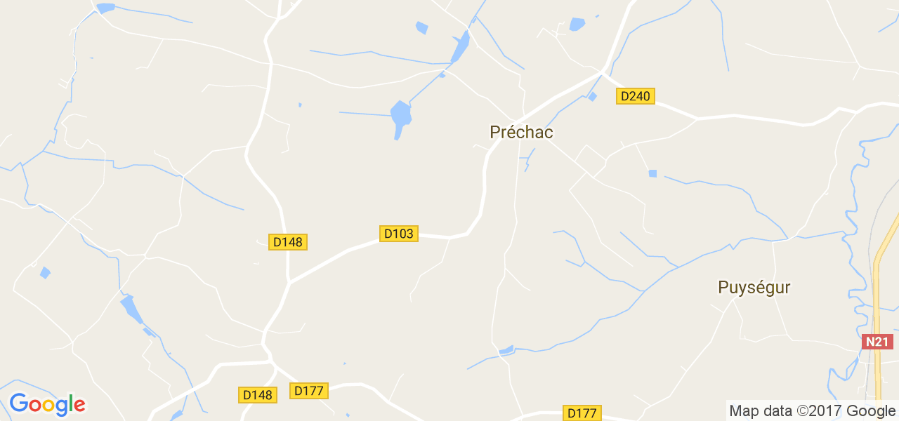 map de la ville de Préchac