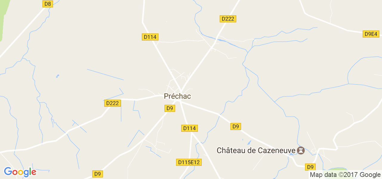 map de la ville de Préchac