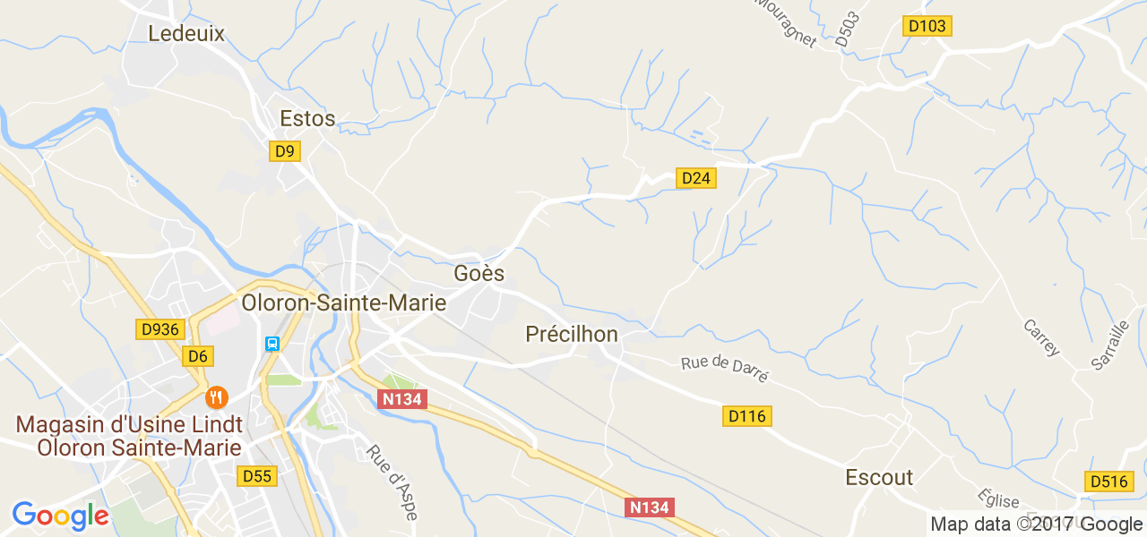 map de la ville de Précilhon