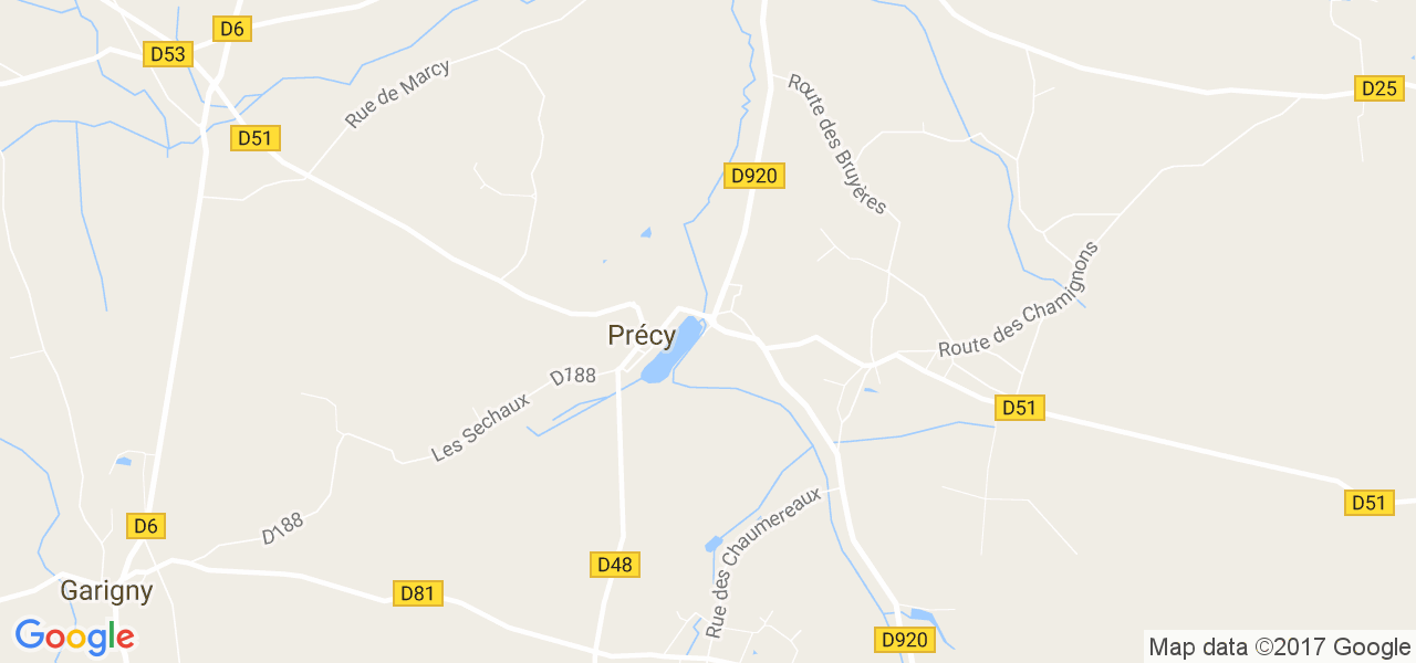 map de la ville de Précy