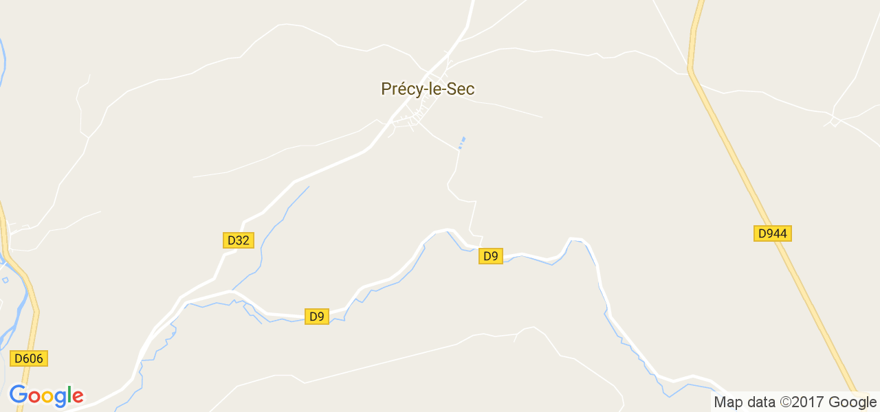 map de la ville de Précy-le-Sec