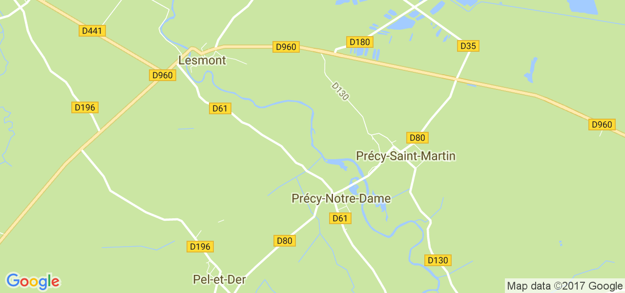 map de la ville de Précy-Notre-Dame