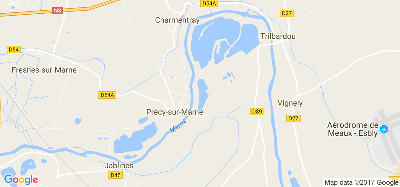 map de la ville de Précy-sur-Marne