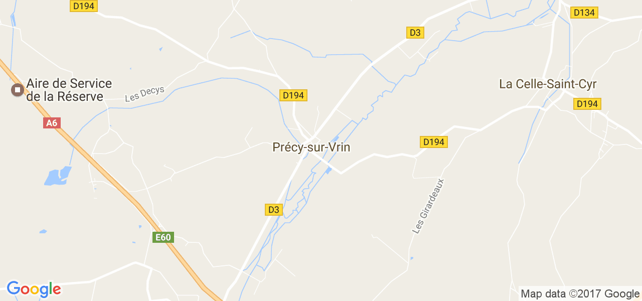 map de la ville de Précy-sur-Vrin