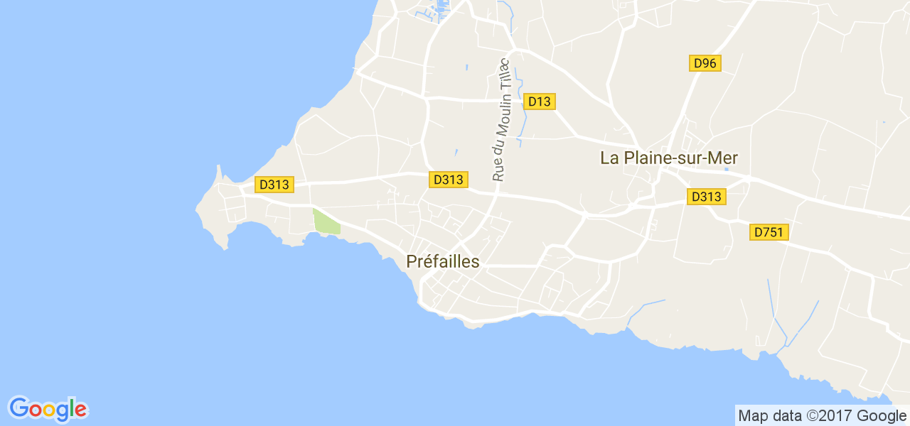 map de la ville de Préfailles