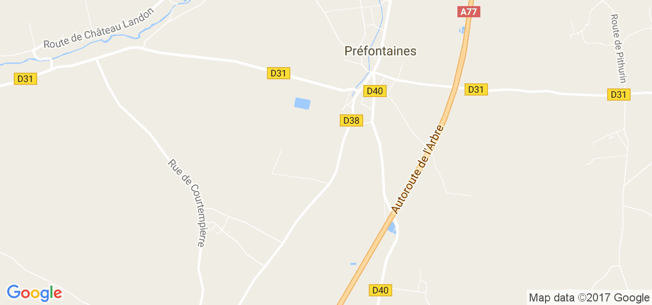 map de la ville de Préfontaines