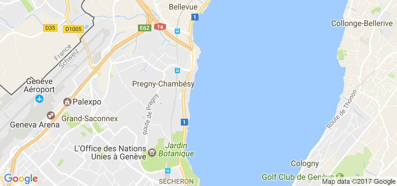 map de la ville de Pregny-Chambésy