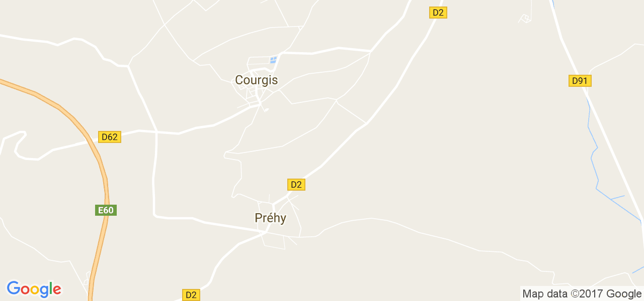 map de la ville de Préhy