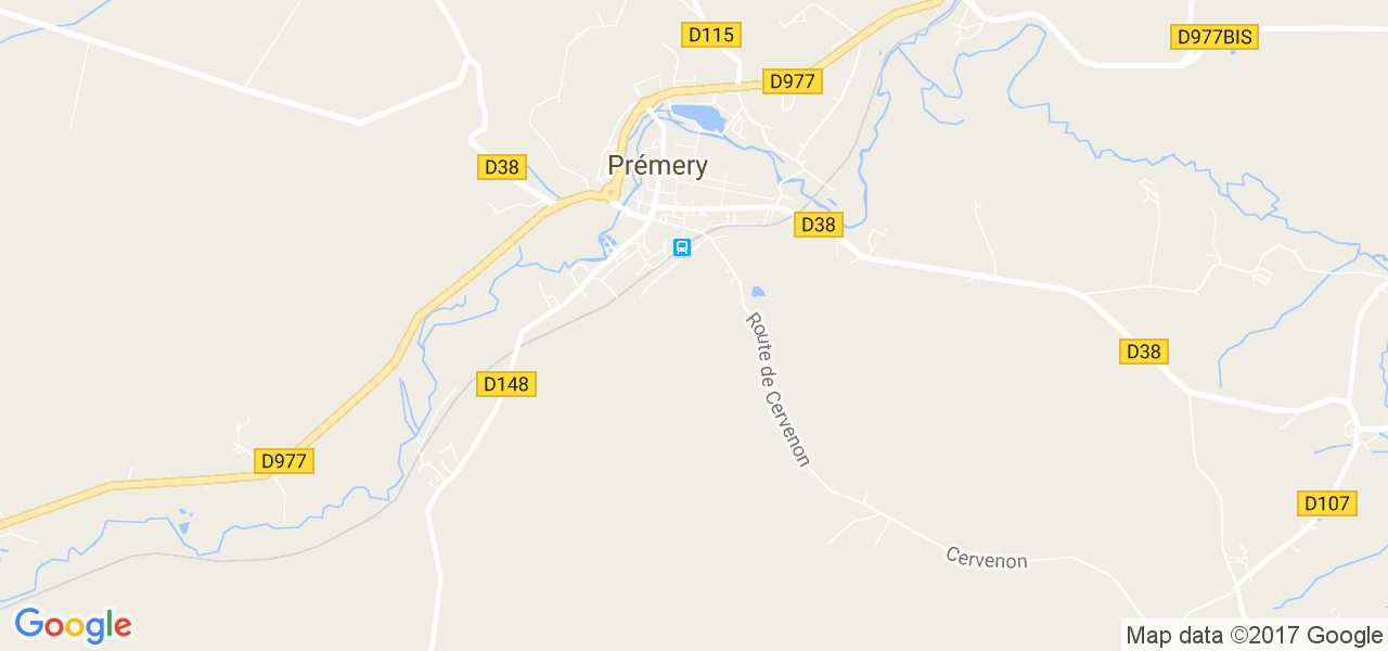 map de la ville de Prémery