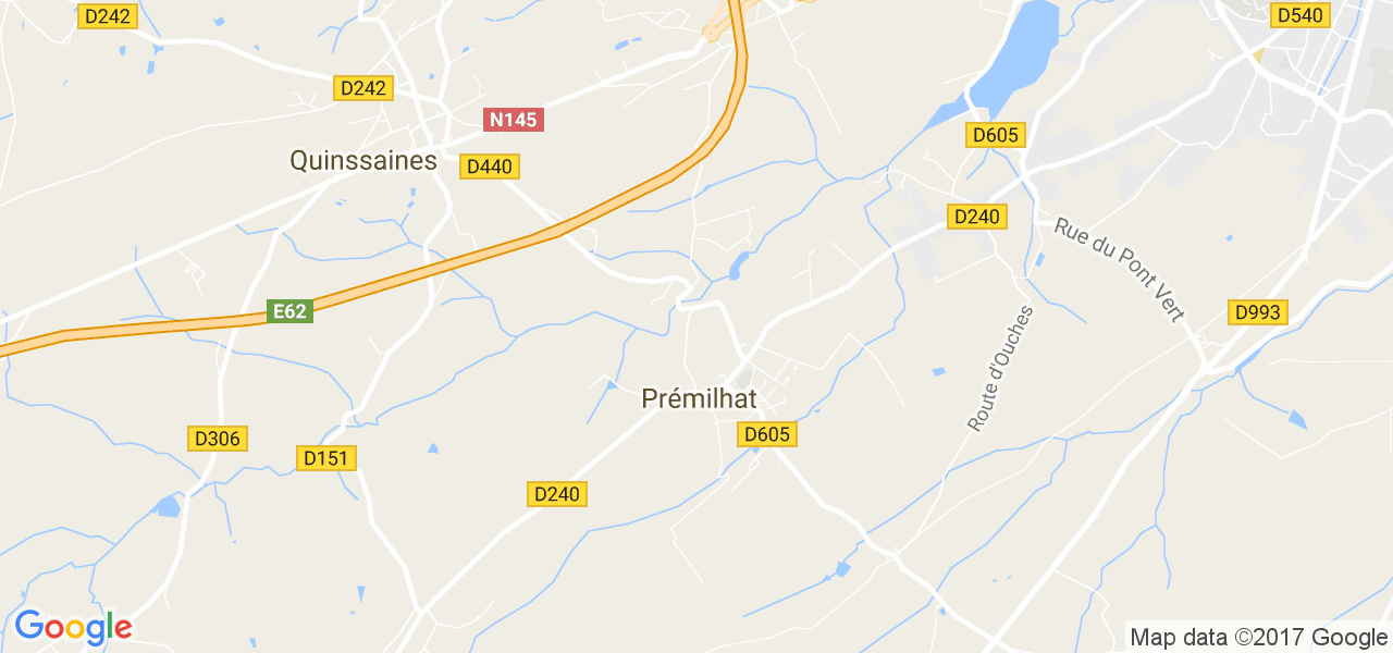 map de la ville de Prémilhat