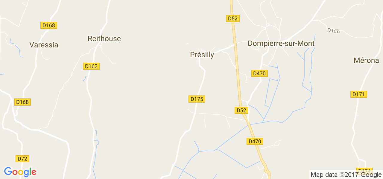 map de la ville de Présilly