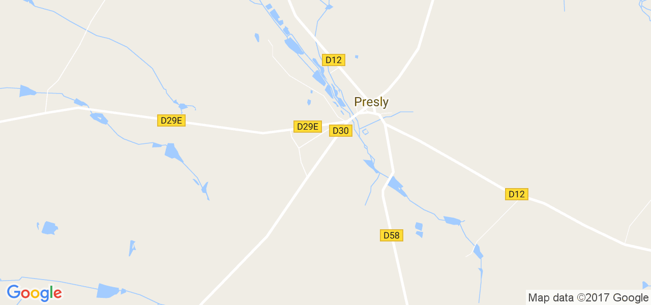 map de la ville de Presly