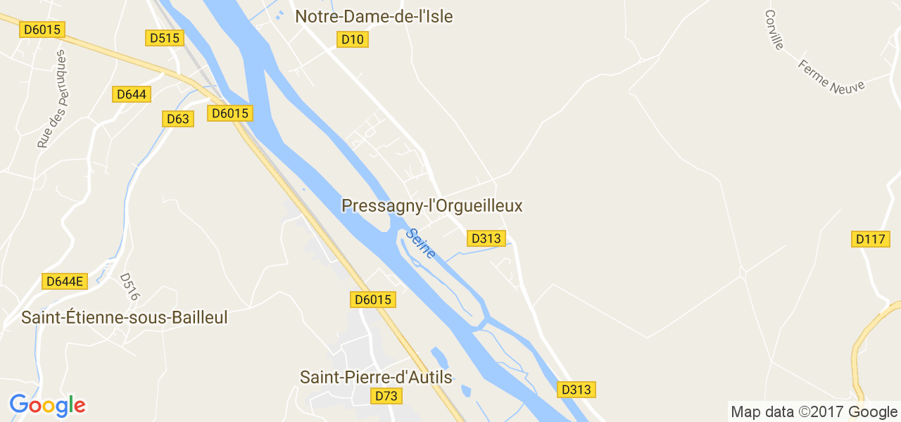 map de la ville de Pressagny-l'Orgueilleux