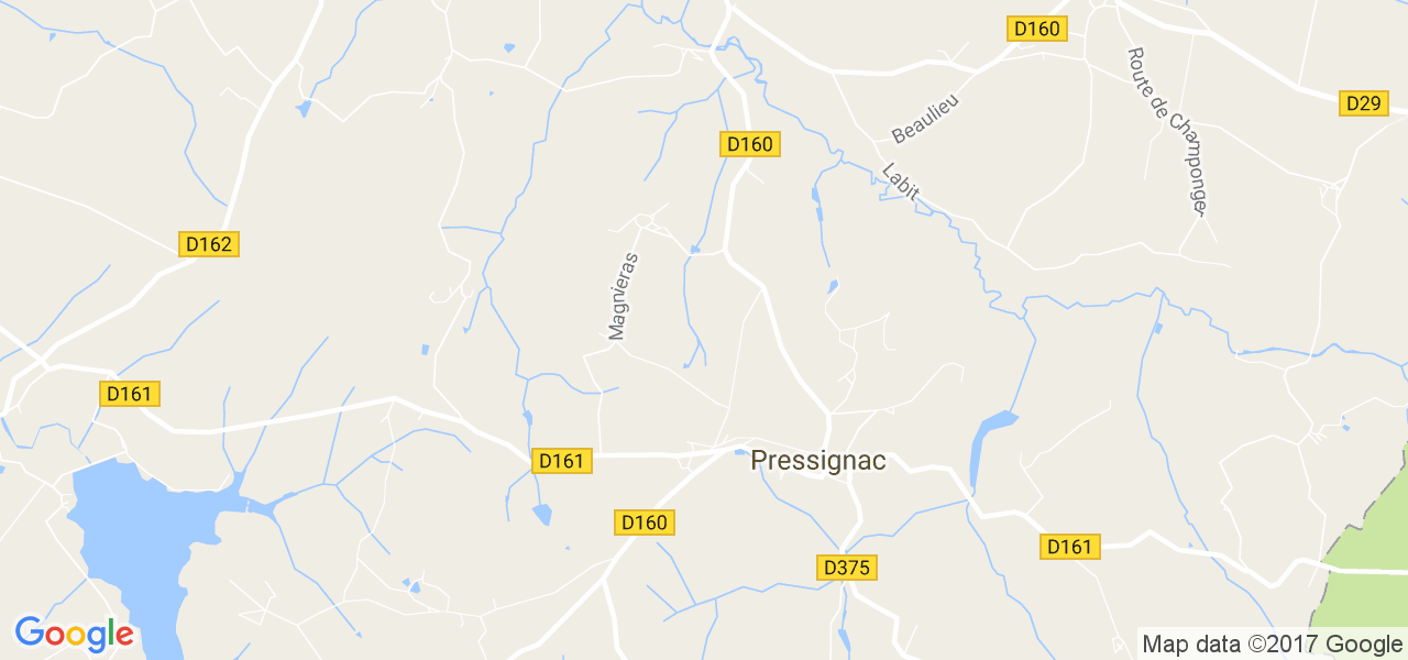 map de la ville de Pressignac